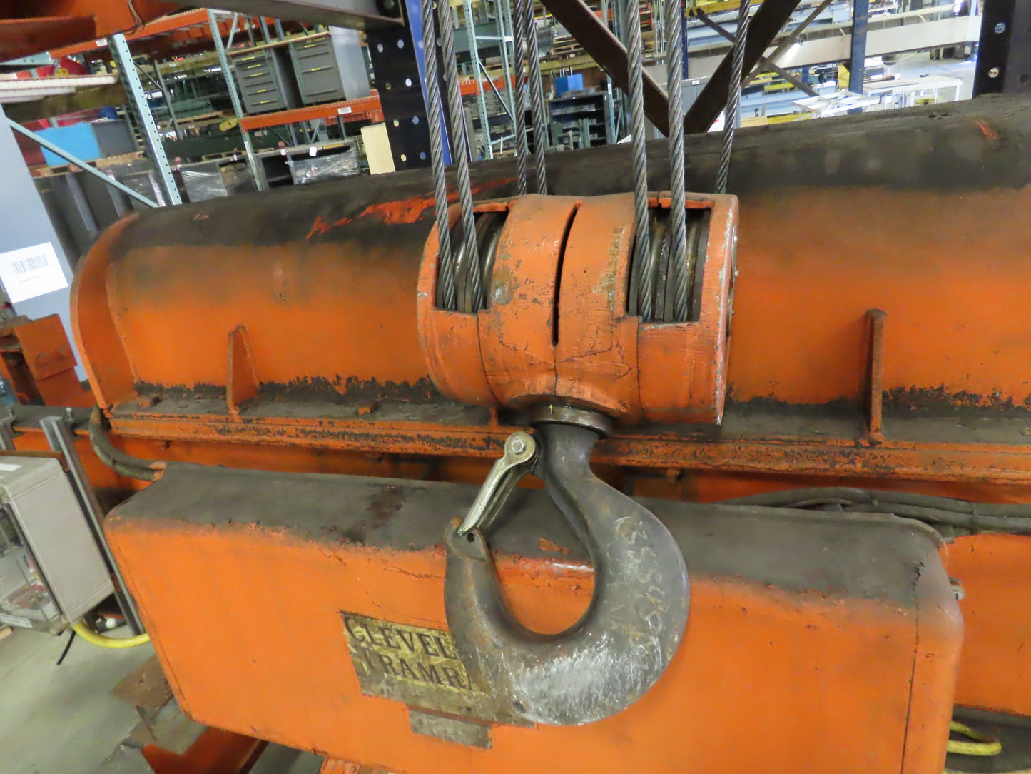 Cleveland Tramrail 15 Ton Double Girder Under Hung Bridge Crane 43' Span