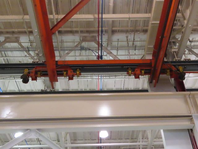 Cleveland Tramrail 15 Ton Double Girder Under Hung Bridge Crane 43' Span
