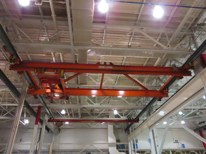 Cleveland Tramrail 15 Ton Double Girder Under Hung Bridge Crane 43' Span