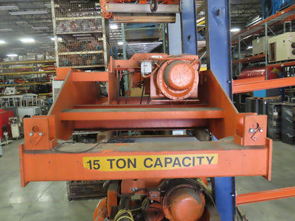 Cleveland Tramrail 15 Ton Double Girder Under Hung Bridge Crane 43' Span
