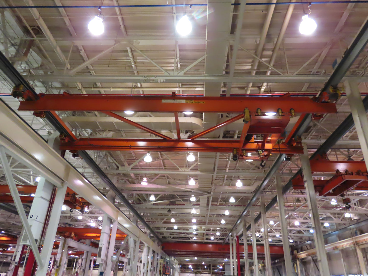 Cleveland Tramrail 15 Ton Double Girder Under Hung Bridge Crane 43' Span