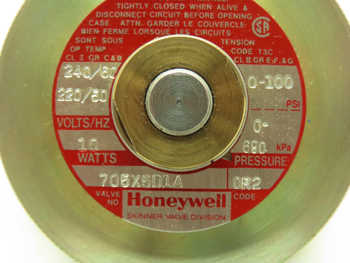 Honeywell Skinner 705X5D1A Brass Solenoid Valve 2-Way NC 240V 100 PSI 3/4" NPT