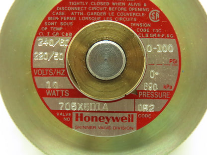 Honeywell Skinner 705X5D1A Brass Solenoid Valve 2-Way NC 240V 100 PSI 3/4" NPT