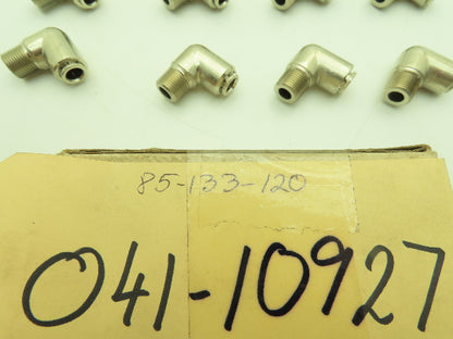 Norgren 85-133-120 Brass 90 Elbow Adaptor 3/8x1/2" Push to Connect NPT Lot of 17