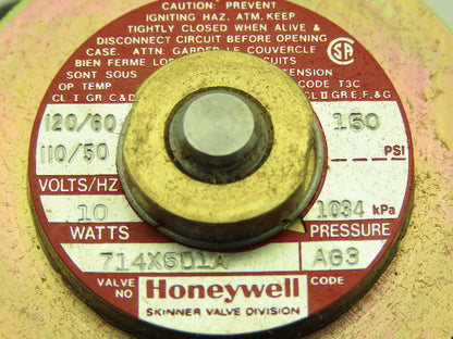 Honeywell Skinner 714X5D1A Solenoid Valve 3-Way NC 120V 150 PSI 1/8" NPT