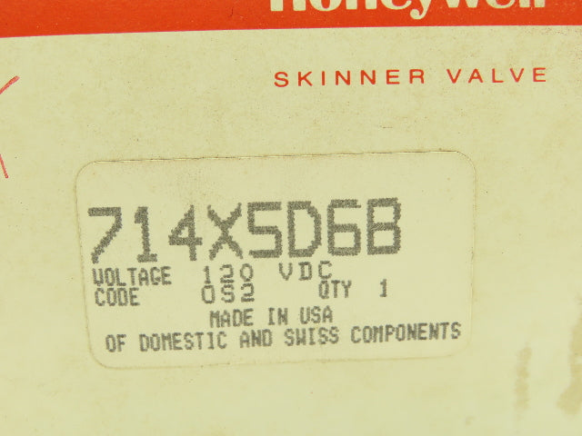 Honeywell Skinner 714X5D6B Solenoid Valve 3-Way NC 120VDC 150 PSI 1/4" NPT