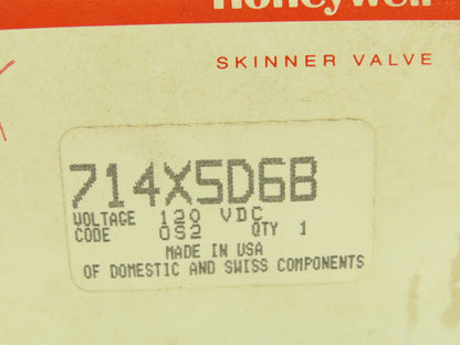 Honeywell Skinner 714X5D6B Solenoid Valve 3-Way NC 120VDC 150 PSI 1/4" NPT