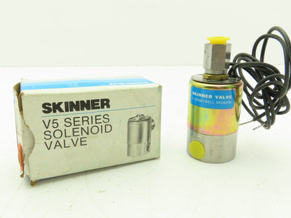 Honeywell Skinner V5L56030 Solenoid Valve 3-Way NO 120VDC 75 PSI 1/4 1/8" NPT