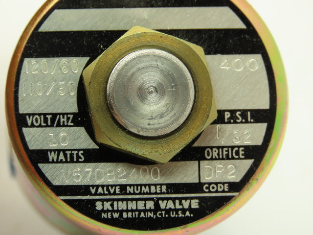 Honeywell Skinner V57DB2400 Solenoid Valve 2-Way NC 120V 400 PSI 1/4" NPT