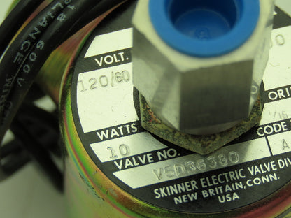 Honeywell Skinner V5D36380 Solenoid Valve 3-Way NC 120V 100 PSI 1/4" NPT