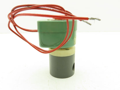 Plast-o-matic EUC3B4G20 Solenoid Valve 2-Way NC 120V 120 PSI 3/8" NPT