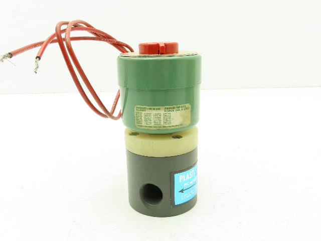 Plast-o-matic EUC3B4G20 Solenoid Valve 2-Way NC 120V 120 PSI 3/8" NPT