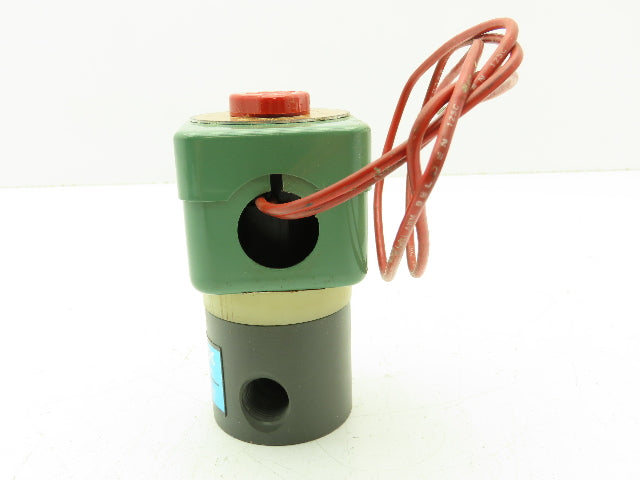 Plast-o-matic EUC3B4G20 Solenoid Valve 2-Way NC 120V 120 PSI 3/8" NPT