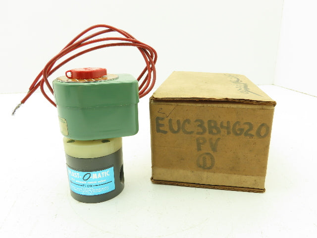 Plast-o-matic EUC3B4G20 Solenoid Valve 2-Way NC 120V 120 PSI 3/8" NPT