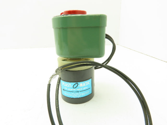 Plast-o-matic EUC2B4G20 Solenoid Valve PVC 1/4" NPT 120 PSI 120V Coil