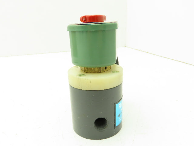 Plast-o-matic EUC2B2G6 Solenoid Valve 2-Way NC 120V 140 PSI 1/4" NPT