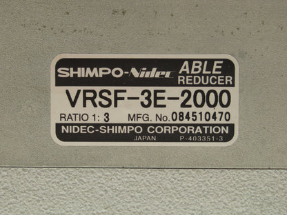 Nidec-Shimpo VRSF-3E-2000 Inline Planetary Able Reducer Gear Head 1:3 Ratio 3:1
