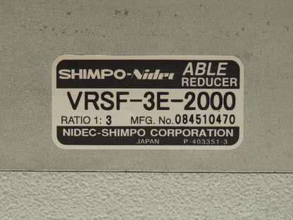 Nidec-Shimpo VRSF-3E-2000 Inline Planetary Able Reducer Gear Head 1:3 Ratio 3:1
