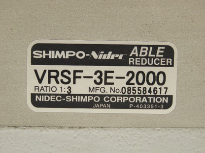 Nidec-Shimpo VRSF-3E-2000 Inline Planetary Able Reducer Gear Head 1:3 Ratio 3:1