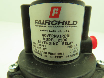 Fairchild 2543 Pneumatic Air Governaire Model 2500 Reversing Relay 60PSI 3/8"NPT