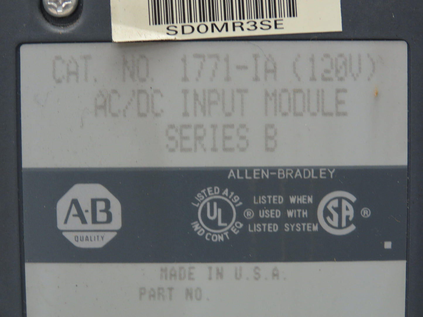 Allen Bradley 1771-A4B  16-Slot PLC Chassis Rack Remote Adapter I/O Modules 120V