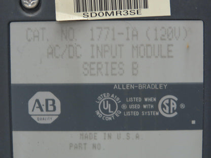 Allen Bradley 1771-A4B  16-Slot PLC Chassis Rack Remote Adapter I/O Modules 120V