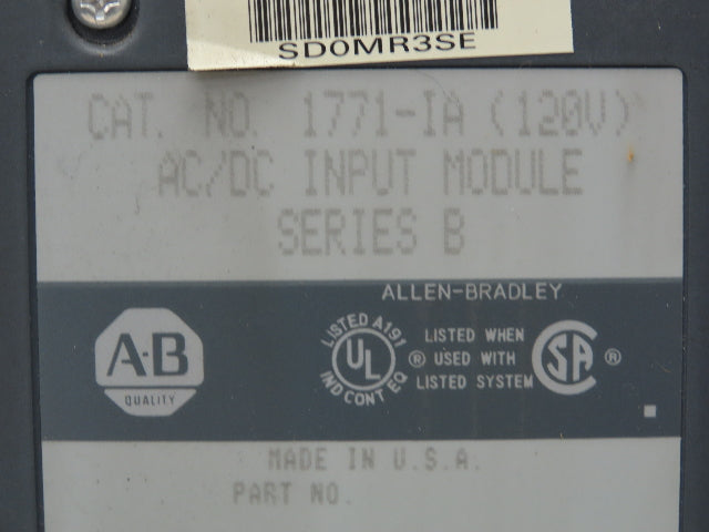 Allen Bradley 1771-A4B  16-Slot PLC Chassis Rack Remote Adapter I/O Modules 120V