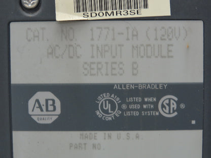 Allen Bradley 1771-A4B  16-Slot PLC Chassis Rack Remote Adapter I/O Modules 120V