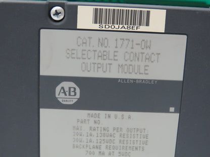 Allen Bradley 1771-A4B 16-Slot PLC Chassis Rack Remote I/O Adapter Output Module