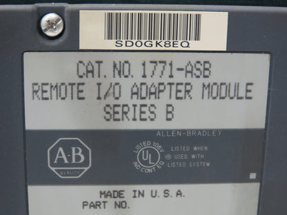 Allen Bradley 1771-A4B 16-Slot PLC Chassis Rack Remote I/O Adapter Output Module