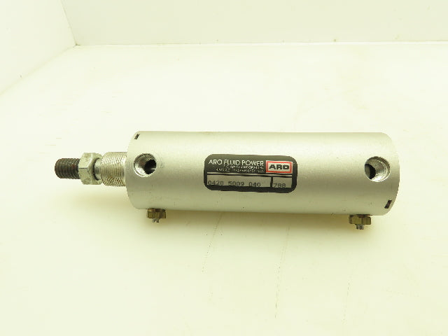 Aro 0420 5009 040 Pneumatic Air Cylinder 2" Bore 4" Stroke Needle Valve Ports