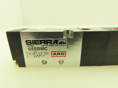 Aro Sierra S5SBMC Pneumatic Air Spool Valve 5/2 5 Port 2 Pos 1/16" NPT 120VAC