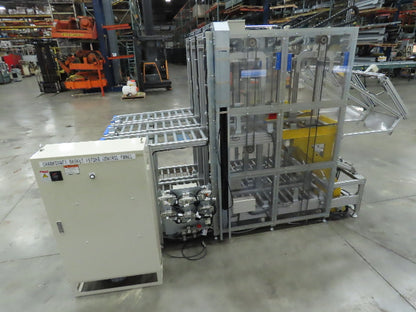 Basket Feeder Stacker 3-Row 14" Roller Conveyor Chain Drive Lift Stack System