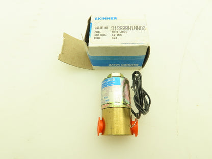 Honeywell Skinner 3138BBN1NN00 Brass Solenoid Valve 3-Way NO 12VDC 35PSI 1/8"NPT