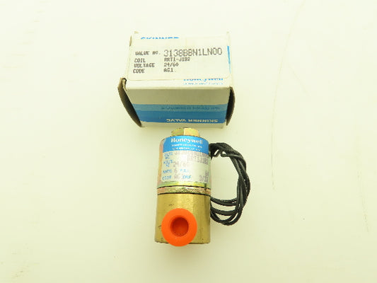 Honeywell Skinner 3138BBN1LN00 Solenoid Valve 3-Way NO 24VAC 60 PSI 1/8" NPT