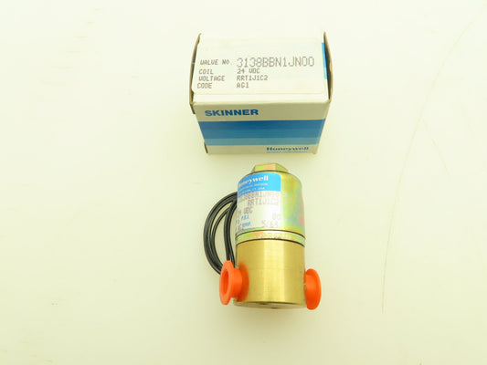 Honeywell Skinner 3138BBN1JN00 Solenoid Valve 3-Way NO 24VDC 80 PSI 1/8" NPT
