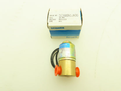 Honeywell Skinner 3138BBN1JN00 Solenoid Valve 3-Way NO 24VDC 80 PSI 1/8" NPT
