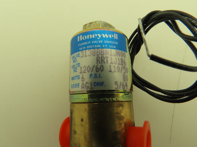 Honeywell Skinner 3138BBN1JN00 Solenoid Valve 3-Way NO 120VAC 80 PSI 1/8" NPT
