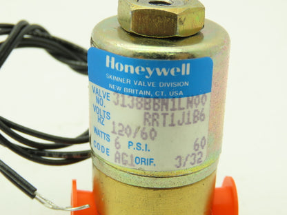 Honeywell Skinner 3138BBN1LN00 Solenoid Valve 3-Way NO 120V 60 PSI 1/8" NPT