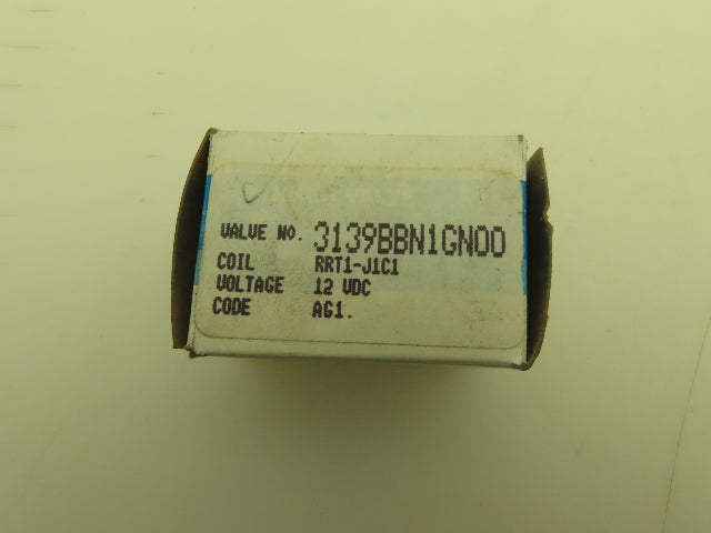 Honeywell Skinner 3139BBN1GN00 Solenoid Valve 3-Way NO 12VDC 100 PSI 1/8" NPT