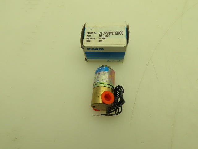 Honeywell Skinner 3139BBN1GN00 Solenoid Valve 3-Way NO 12VDC 100 PSI 1/8" NPT