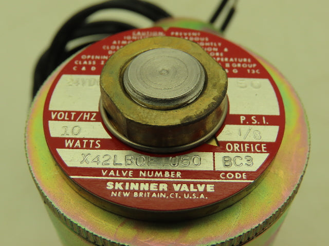 Honeywell Skinner X42LB0FT050 Solenoid Valve 2-Way NC 24VDC 50 PSI 1/4" NPT PTFE