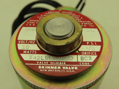 Honeywell Skinner X42LB0FT050 Solenoid Valve 2-Way NC 24VDC 50 PSI 1/4" NPT PTFE