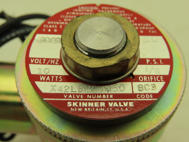 Honeywell Skinner X42LB0FT050 Solenoid Valve 2-Way NC 120V 50 PSI 1/4" NPT PTFE