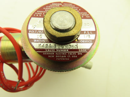 Honeywell Skinner X42LB0JN050 Solenoid Valve 2-Way NC 120V 50 PSI 3/8" Barb