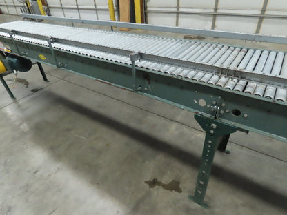 Hytrol 24"x 16' (22"BF) Power Roller Accumulation Conveyor 1Hp V-Belt End Drive