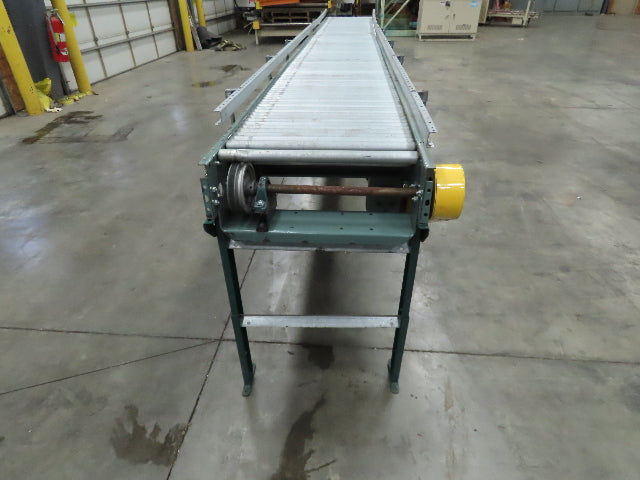 Hytrol 24"x 16' (22"BF) Power Roller Accumulation Conveyor 1Hp V-Belt End Drive