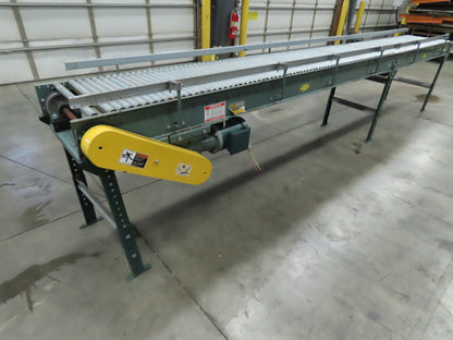 Hytrol 24"x 16' (22"BF) Power Roller Accumulation Conveyor 1Hp V-Belt End Drive
