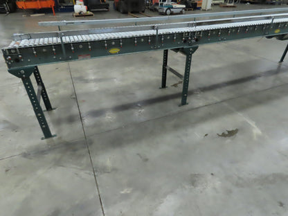 Hytrol 24"x 16' (22"BF) Power Roller Accumulation Conveyor 1Hp V-Belt End Drive
