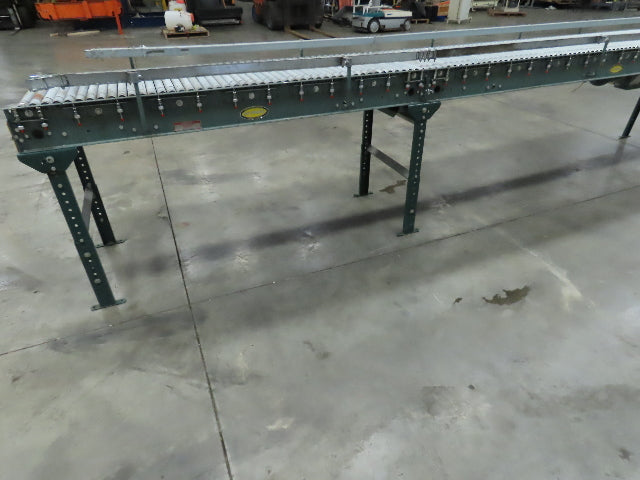 Hytrol 24"x 16' (22"BF) Power Roller Accumulation Conveyor 1Hp V-Belt End Drive